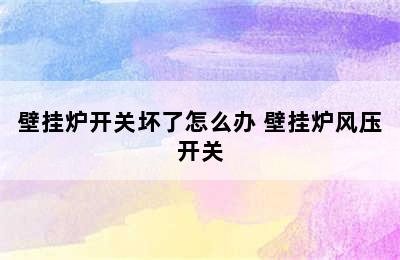 壁挂炉开关坏了怎么办 壁挂炉风压开关